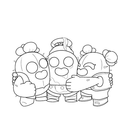 brawl stars ausmalbilder spike|Spike coloring page (Brawl Stars)